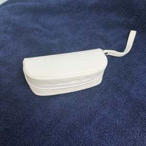 Oakley White Embossed Logo Semi-Hard Zip-Around Sunglasses Case with Wristlet an